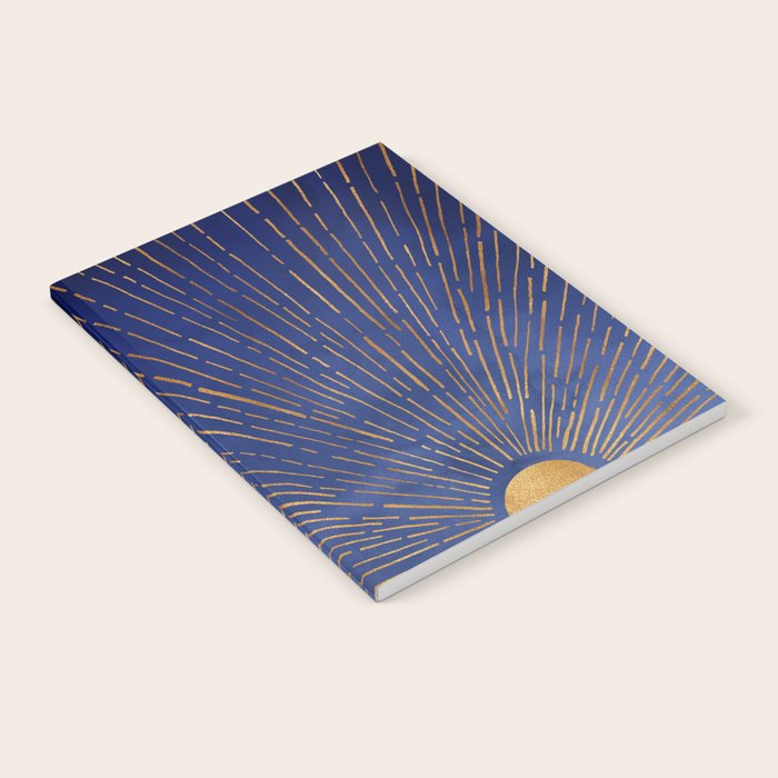 Twilight Blue and Metallic Gold Sunrise Notebook Gallery Image 1