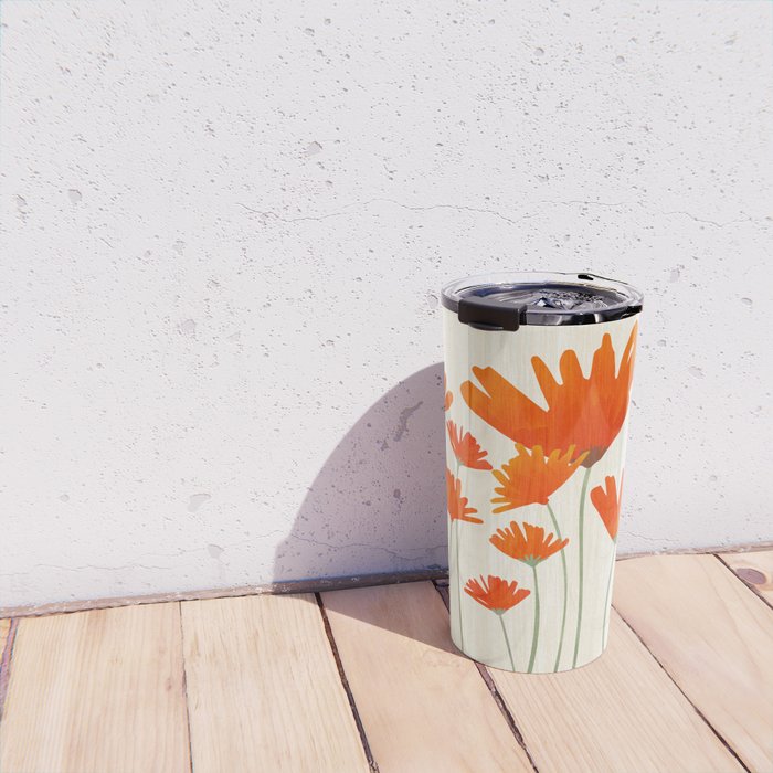 Fiery Red Flowers Travel Mug Gallery Image 4