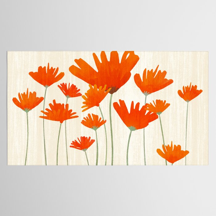 Fiery Red Flowers Tablecloth Gallery Image 2
