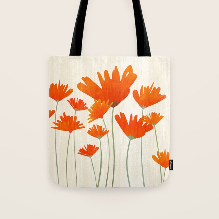 Fiery Red Flowers Tote Bag Gallery Image 1