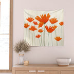 Fiery Red Flowers Wall Tapestry Gallery Image 2