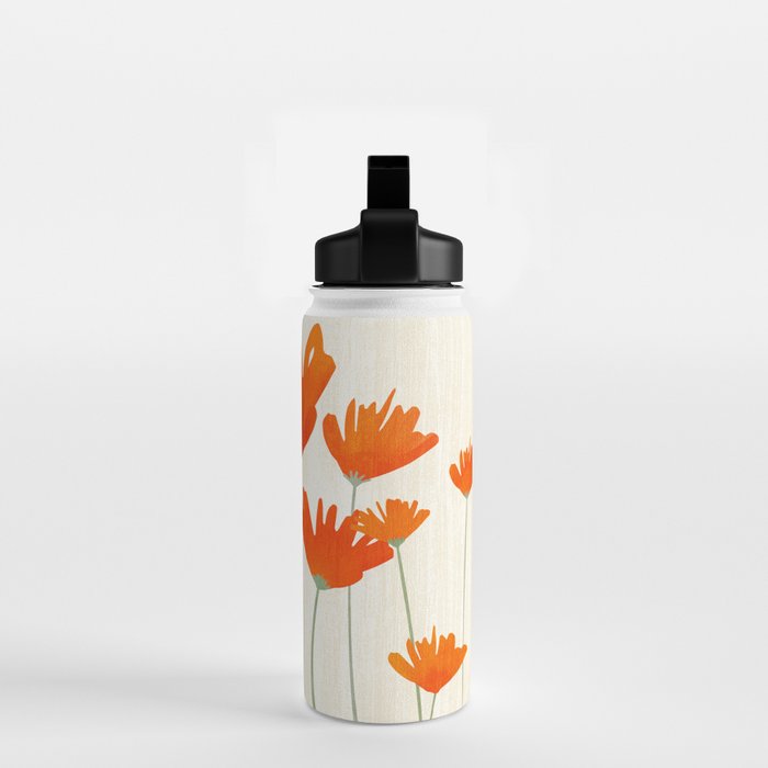 Fiery Red Flowers Water Bottle Gallery Image 2