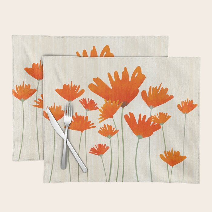Fiery Red Flowers Placemat Gallery Image 1
