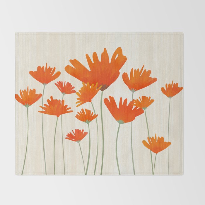 Fiery Red Flowers Throw Blanket Gallery Image 2