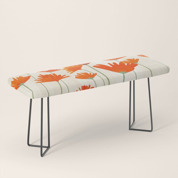 Fiery Red Flowers Bench Gallery Image 1