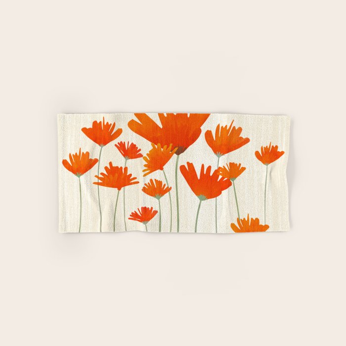 Fiery Red Flowers Bath Towel Gallery Image 1