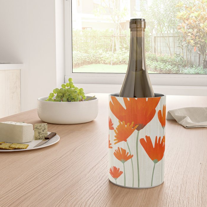 Fiery Red Flowers Wine Chiller Gallery Image 4