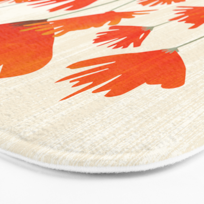 Fiery Red Flowers Bath Mat Gallery Image 3