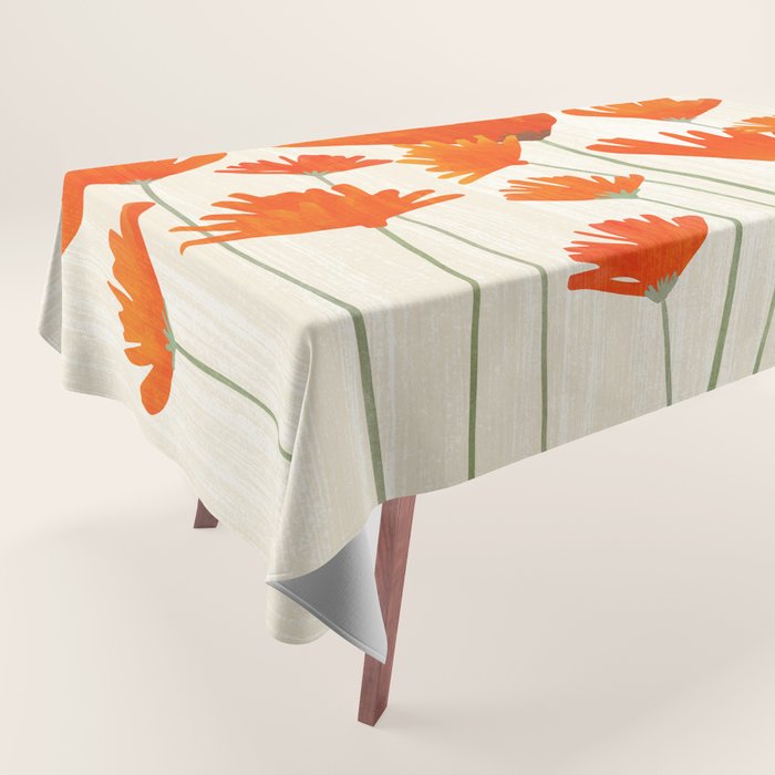 Fiery Red Flowers Tablecloth Gallery Image 1