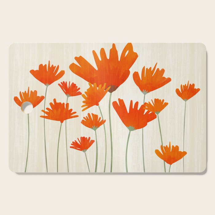 Fiery Red Flowers Cutting Board Gallery Image 1