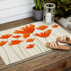Fiery Red Flowers Outdoor Rug Gallery Image 2