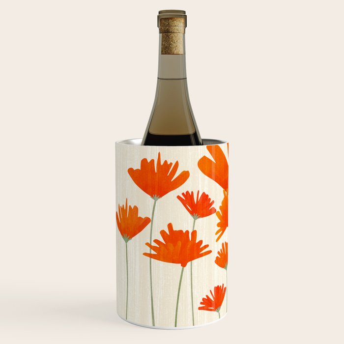 Fiery Red Flowers Wine Chiller Gallery Image 2