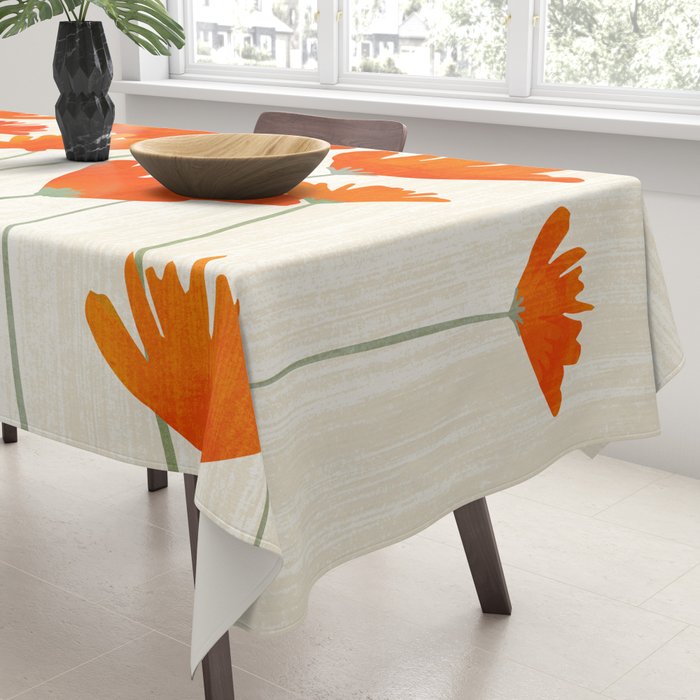 Fiery Red Flowers Tablecloth Gallery Image 3