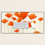Fiery Red Flowers Desk Mat Gallery Image 1