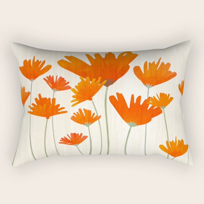 Fiery Red Flowers Rectangular Pillow Gallery Image 2