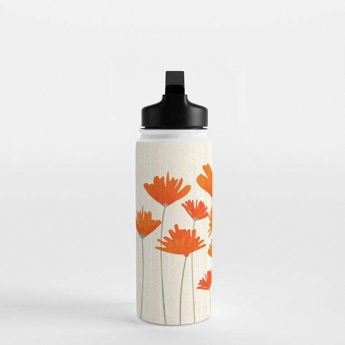 Fiery Red Flowers Water Bottle Gallery Image 3