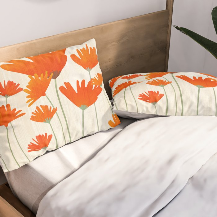 Fiery Red Flowers Pillow Sham Gallery Image 2