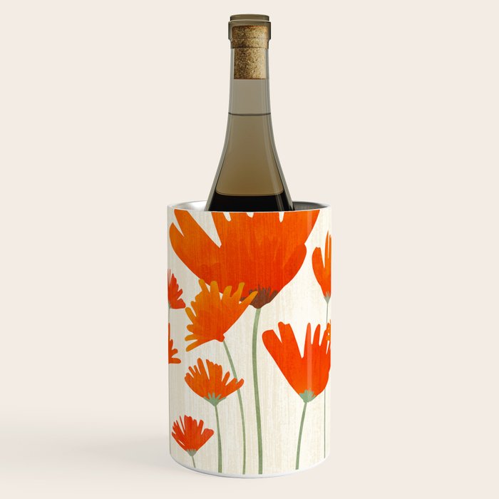 Fiery Red Flowers Wine Chiller Gallery Image 1
