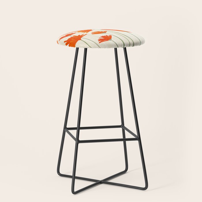 Fiery Red Flowers Stool Gallery Image 1