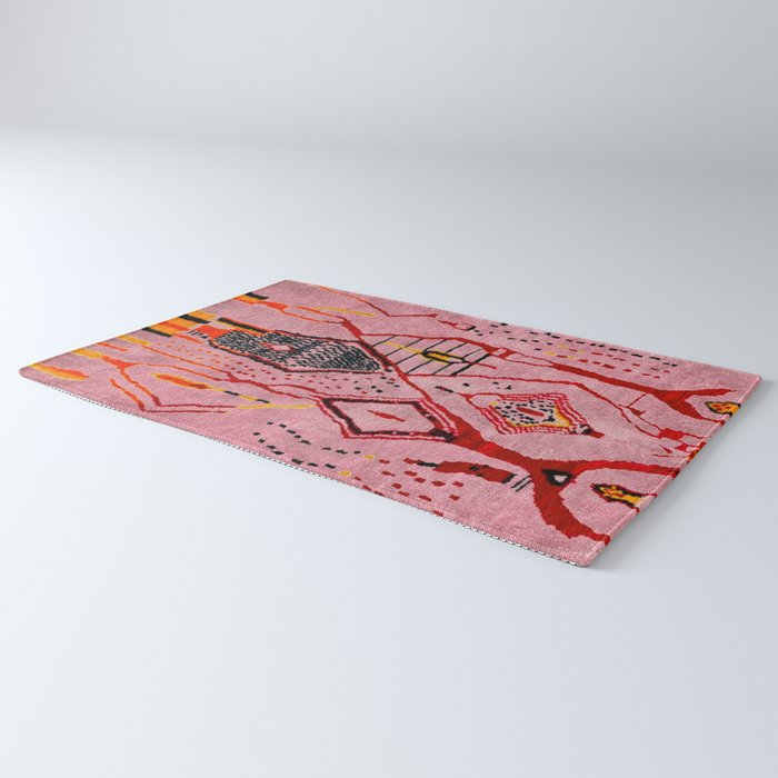 Traditional Pink Moroccan Rug Artwork Rug Gallery Image 3