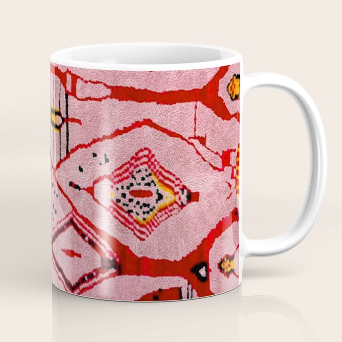 Traditional Pink Moroccan Rug Artwork Coffee Mug Gallery Image 1