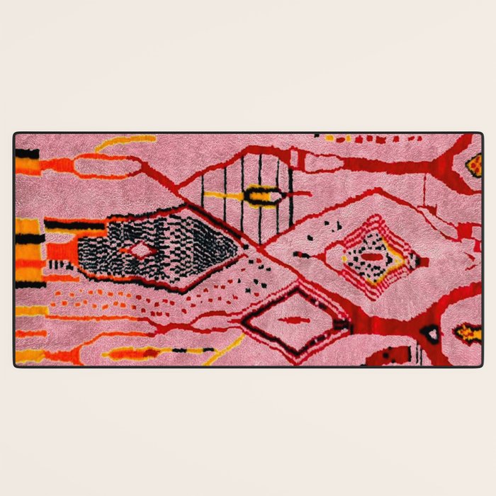 Traditional Pink Moroccan Rug Artwork Desk Mat Gallery Image 3