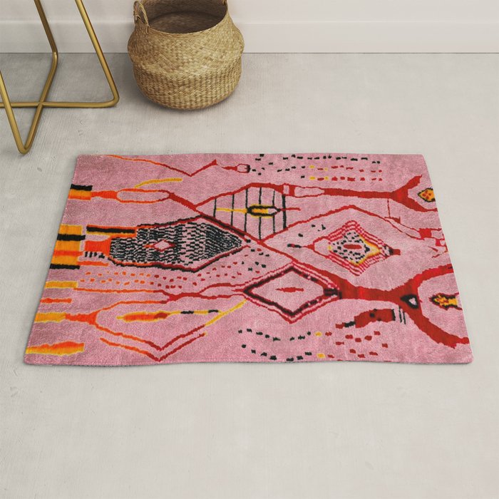 Traditional Pink Moroccan Rug Artwork Rug Gallery Image 1