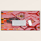 Traditional Pink Moroccan Rug Artwork Desk Mat Gallery Image 1