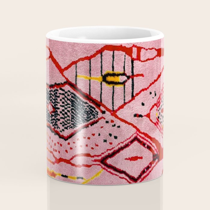 Traditional Pink Moroccan Rug Artwork Coffee Mug Gallery Image 4
