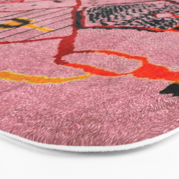 Traditional Pink Moroccan Rug Artwork Bath Mat Gallery Image 3