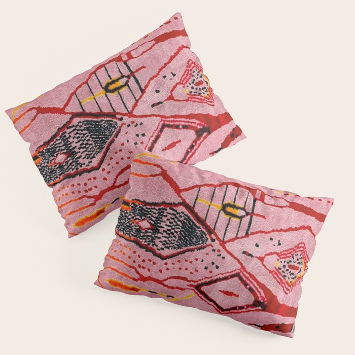 Traditional Pink Moroccan Rug Artwork Pillow Sham Gallery Image 3