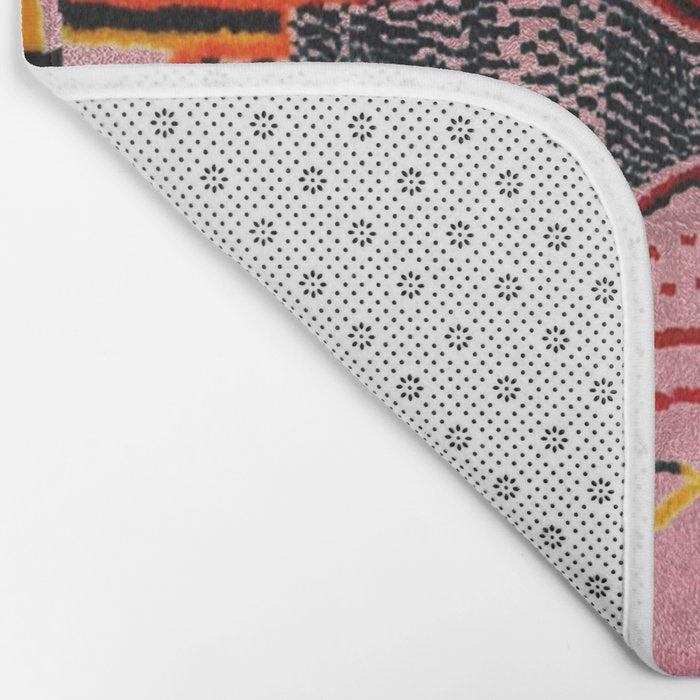 Traditional Pink Moroccan Rug Artwork Bath Mat Gallery Image 2