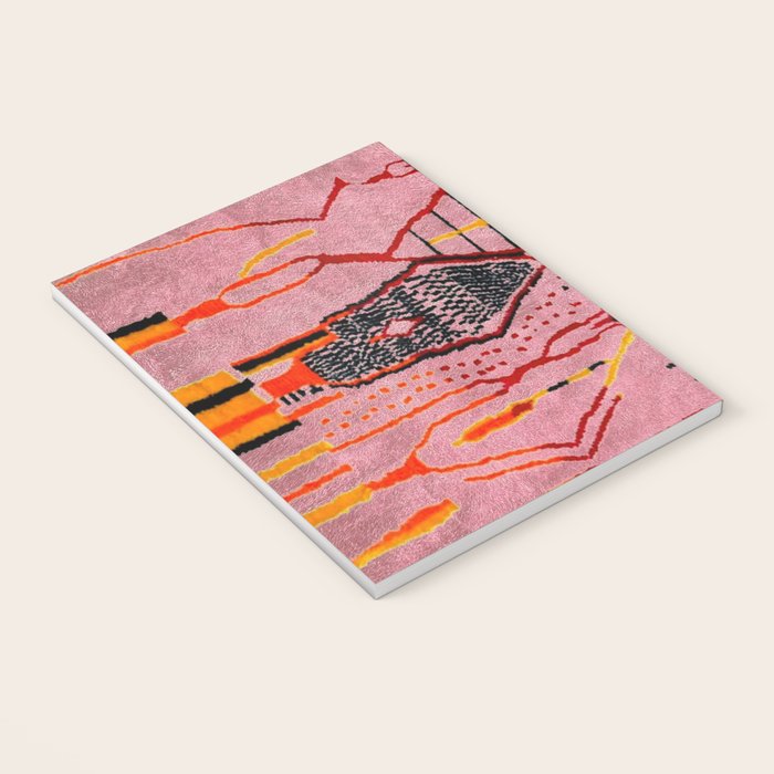 Traditional Pink Moroccan Rug Artwork Notebook Gallery Image 3