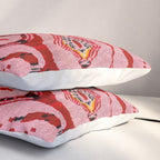 Traditional Pink Moroccan Rug Artwork Pillow Sham Gallery Image 3