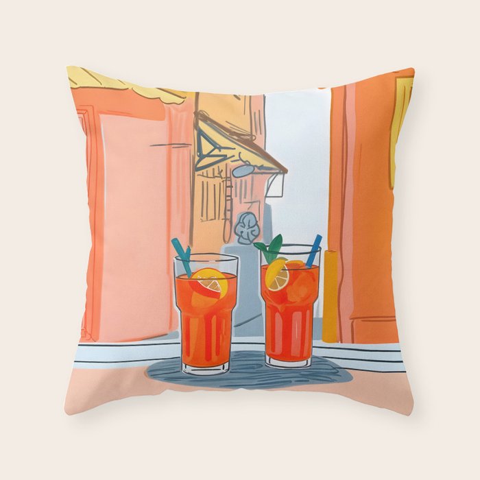 Two Aperols Please Throw Pillow Gallery Image 6