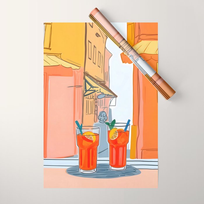 Two Aperols Please Wrapping Paper Gallery Image 1