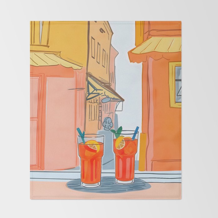 Two Aperols Please Throw Blanket Gallery Image 2