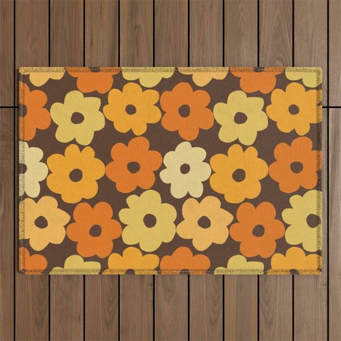 Simple Flower Pattern #2 Outdoor Rug Gallery Image 1