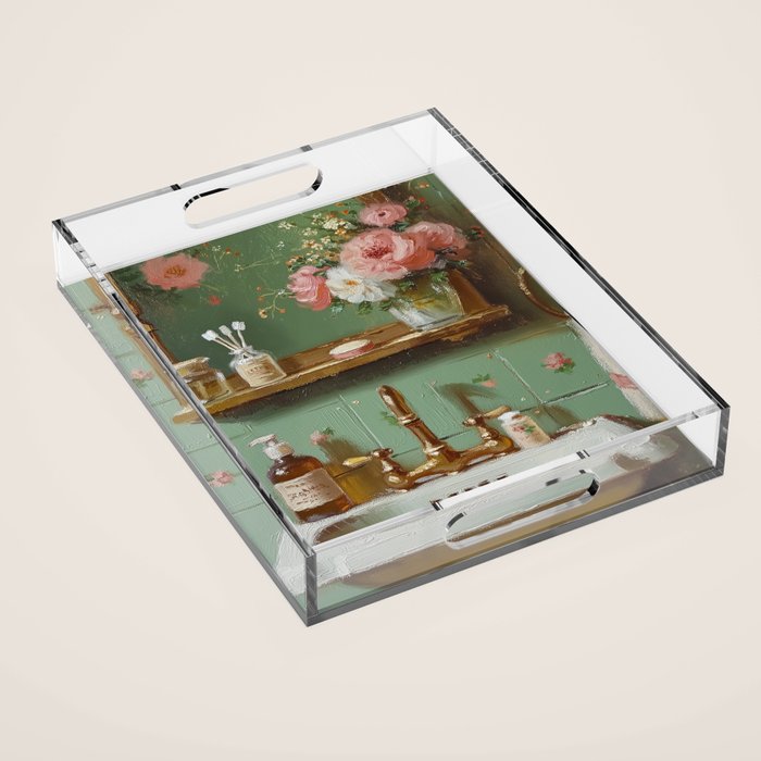 Vintage French Bathroom Vanity Acrylic Tray Gallery Image 1