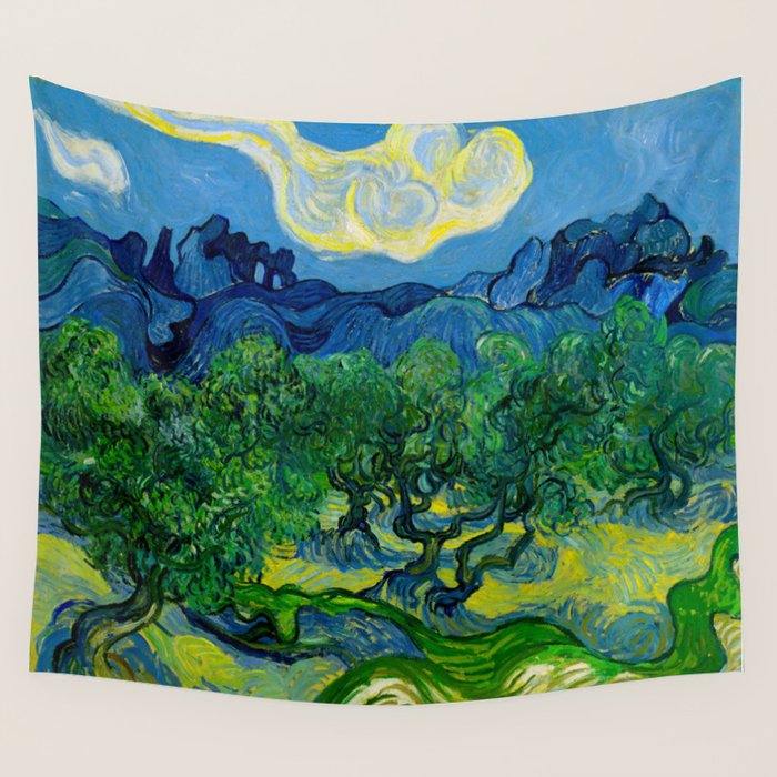 Olive Trees by Vincent Van Gogh Oil Painting Wall Tapestry Gallery Image 1