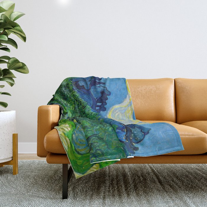 Olive Trees by Vincent Van Gogh Oil Painting Throw Blanket Gallery Image 1