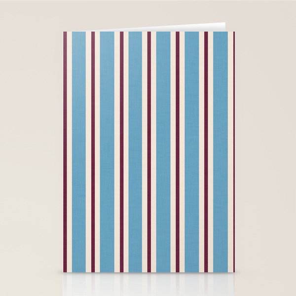 Classic Stripes - heritage blue berry Stationery Card Gallery Image 1
