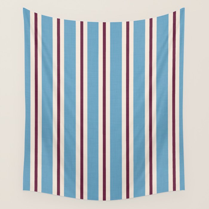 Classic Stripes - heritage blue berry Wall Tapestry Gallery Image 1