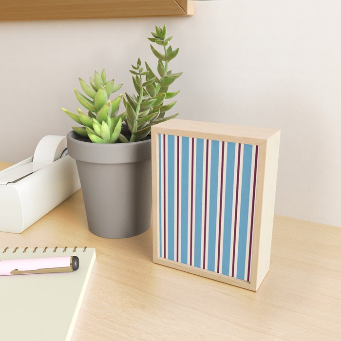 Classic Stripes - heritage blue berry Mini Art Print Gallery Image 2