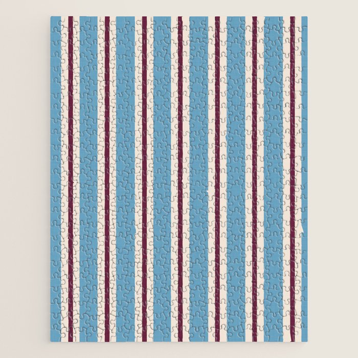 Classic Stripes - heritage blue berry Jigsaw Puzzle Gallery Image 1