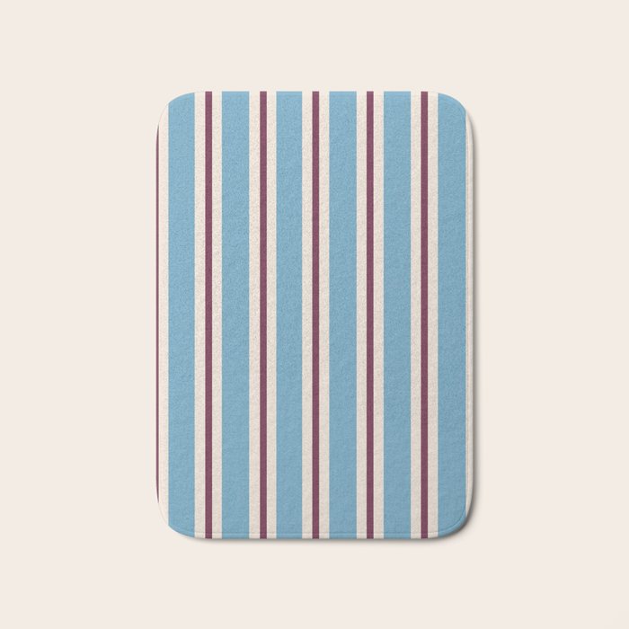 Classic Stripes - heritage blue berry Bath Mat Gallery Image 1