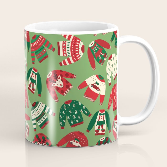 Ugly Christmas Sweaters Pattern Coffee Mug Gallery Image 1