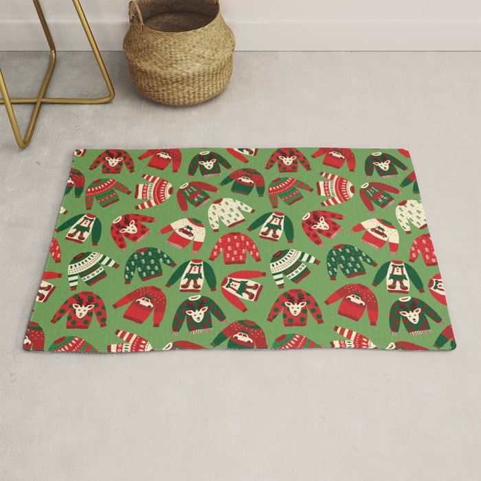 Ugly Christmas Sweaters Pattern Rug Gallery Image 1