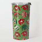 Ugly Christmas Sweaters Pattern Travel Mug Gallery Image 2