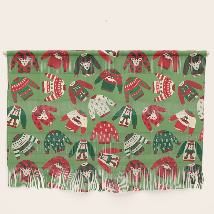 Ugly Christmas Sweaters Pattern Wall Hanging Gallery Image 1
